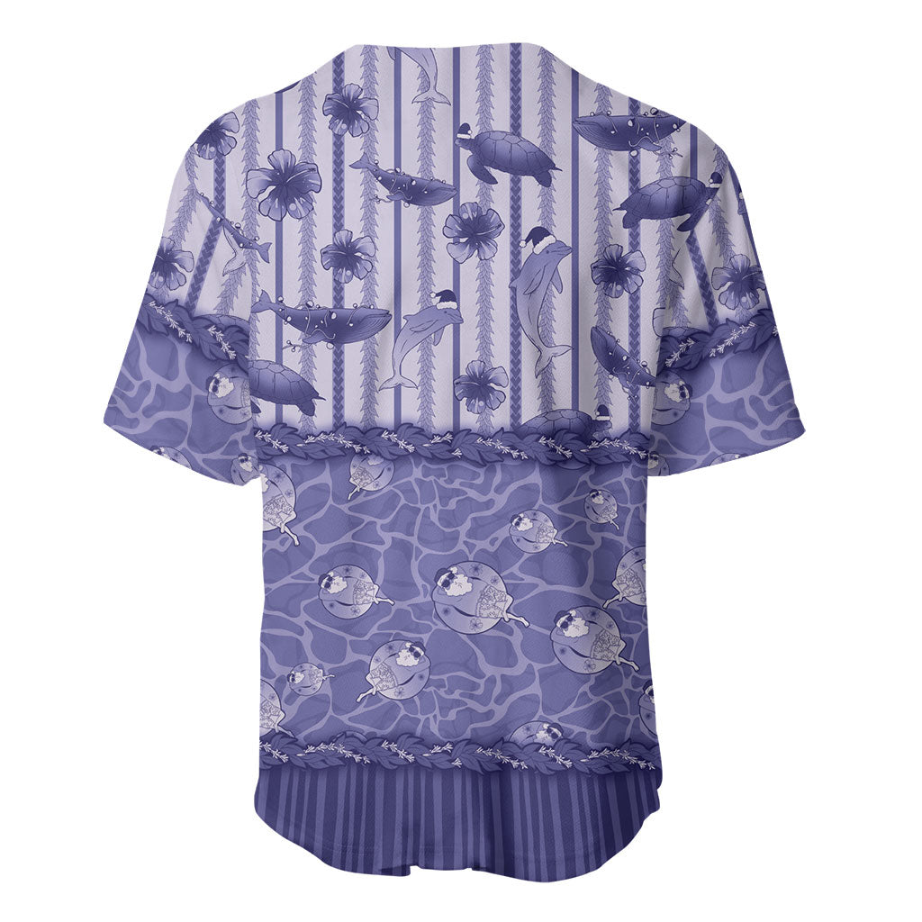 Hawaii Christmas In July Baseball Jersey Amethyst Purple Mele Kalikimaka Sea Animals DT05 - Polynesian Pride