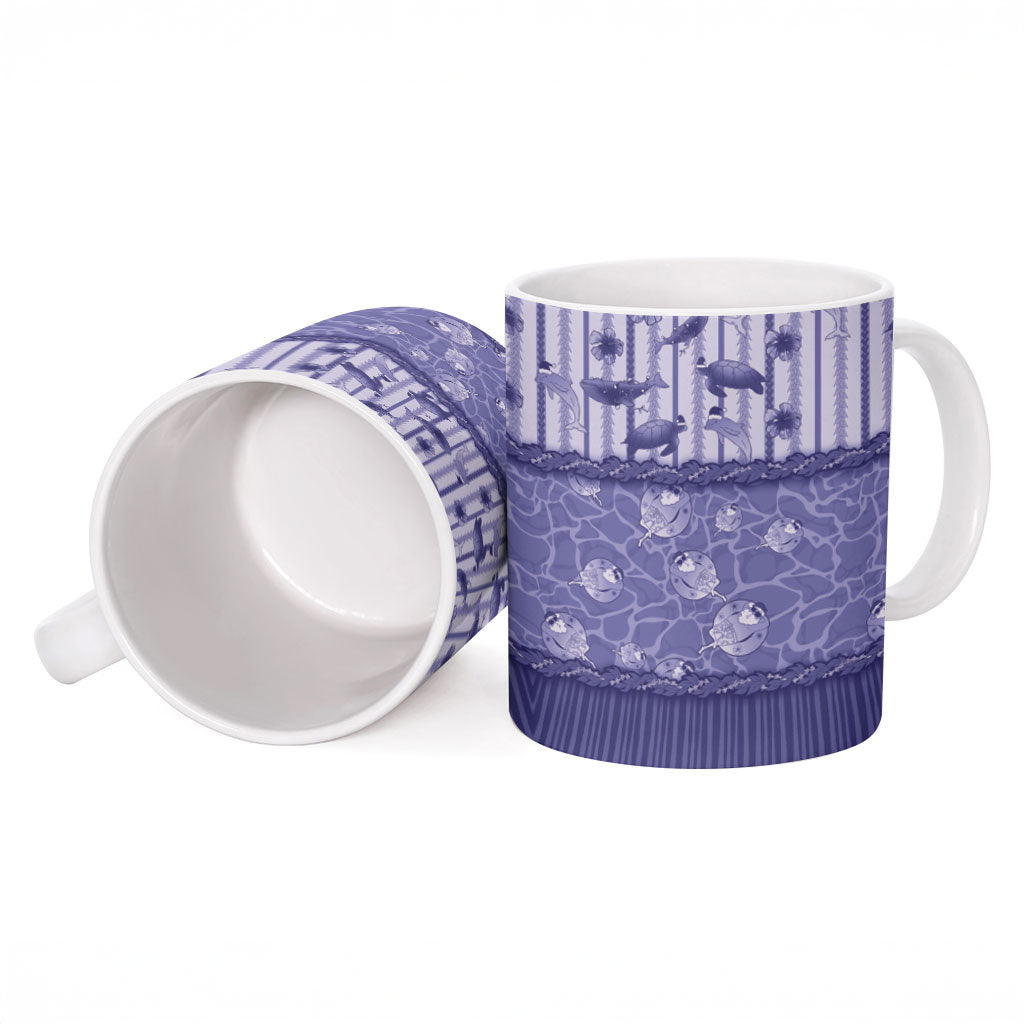 Hawaii Christmas In July Ceramic Mug Amethyst Purple Mele Kalikimaka Sea Animals