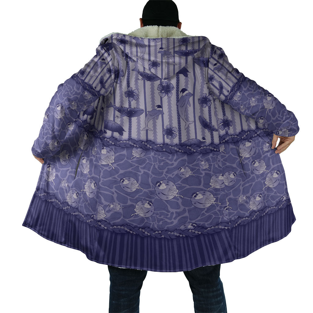 Hawaii Christmas In July Cloak Amethyst Purple Mele Kalikimaka Sea Animals