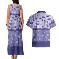 Hawaii Christmas In July Couples Matching Tank Maxi Dress and Hawaiian Shirt Amethyst Purple Mele Kalikimaka Sea Animals