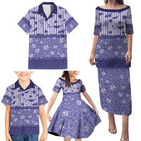 Hawaii Christmas In July Family Matching Puletasi and Hawaiian Shirt Amethyst Purple Mele Kalikimaka Sea Animals