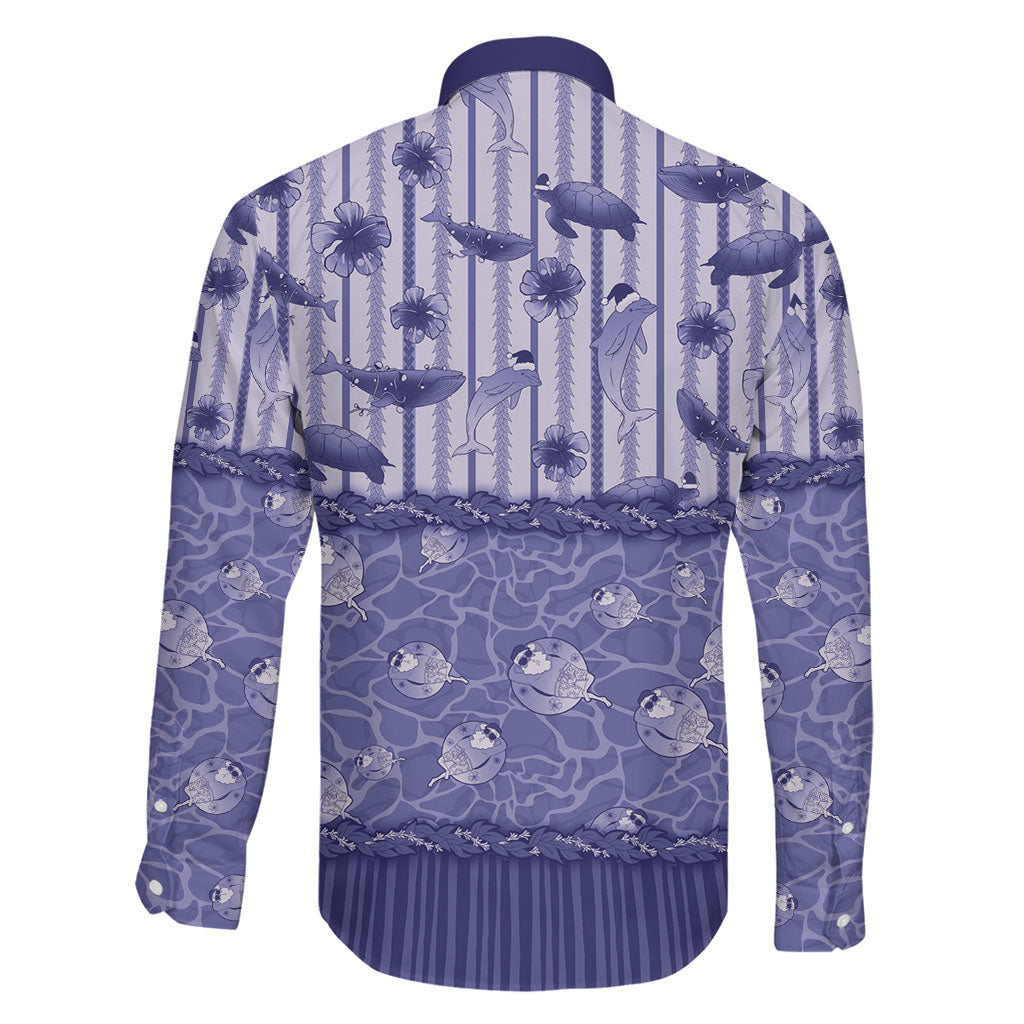 Hawaii Christmas In July Family Matching Puletasi and Hawaiian Shirt Amethyst Purple Mele Kalikimaka Sea Animals