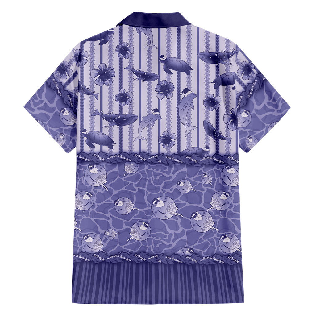 Hawaii Christmas In July Hawaiian Shirt Amethyst Purple Mele Kalikimaka Sea Animals