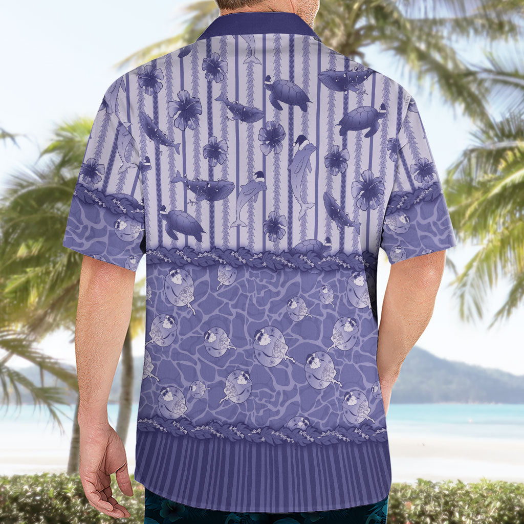 Hawaii Christmas In July Hawaiian Shirt Amethyst Purple Mele Kalikimaka Sea Animals