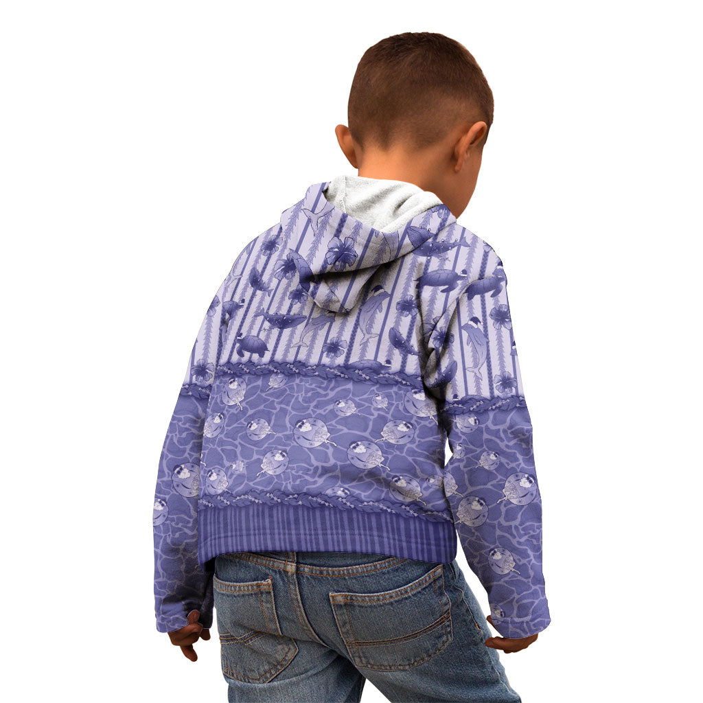 Hawaii Christmas In July Kid Hoodie Amethyst Purple Mele Kalikimaka Sea Animals