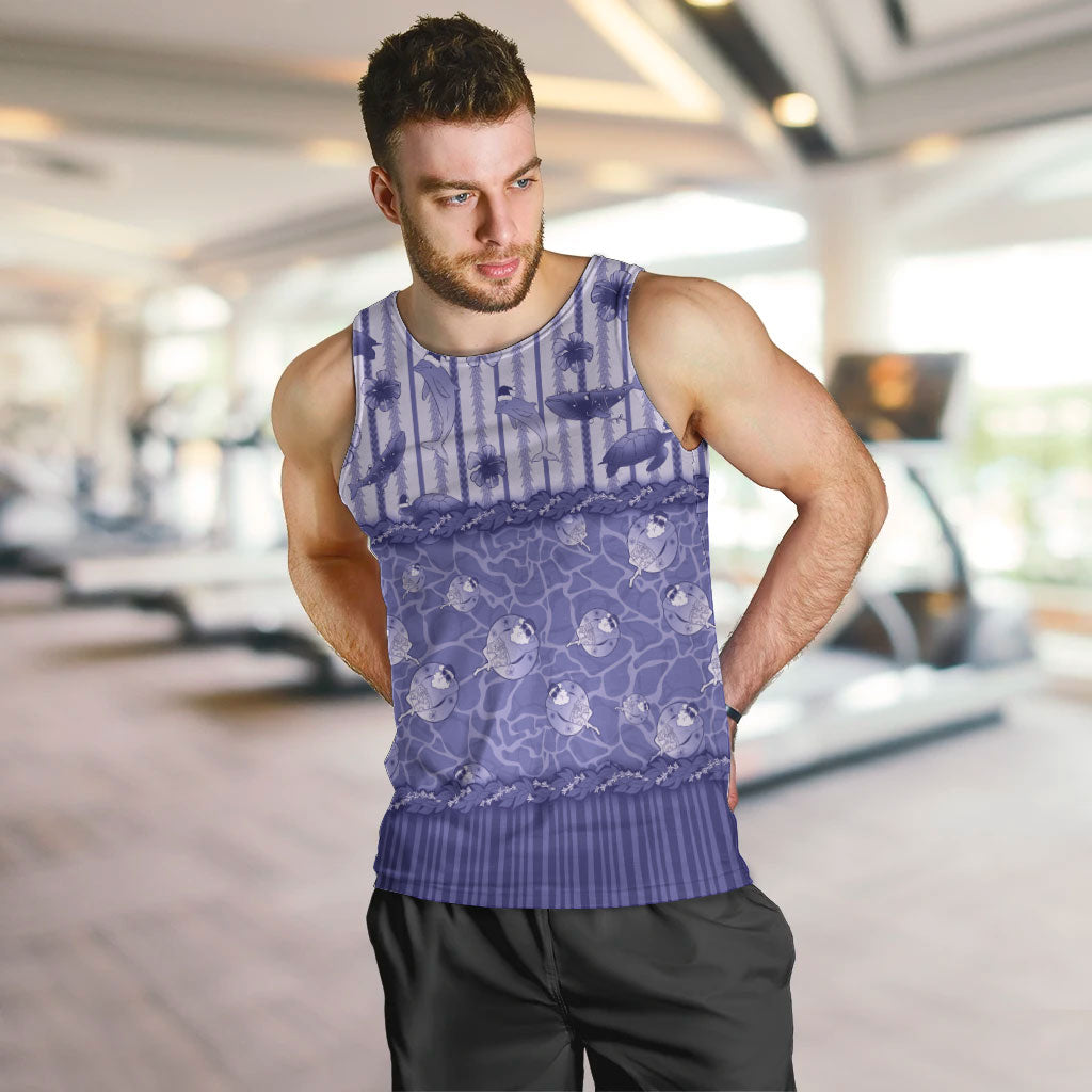 Hawaii Christmas In July Men Tank Top Amethyst Purple Mele Kalikimaka Sea Animals