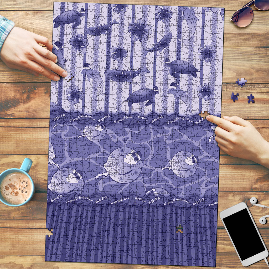 Hawaii Christmas In July Puzzle Amethyst Purple Mele Kalikimaka Sea Animals