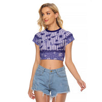 Hawaii Christmas In July Raglan Cropped T Shirt Amethyst Purple Mele Kalikimaka Sea Animals