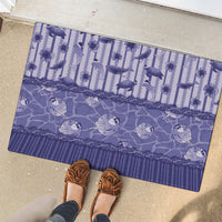 Hawaii Christmas In July Rubber Doormat Amethyst Purple Mele Kalikimaka Sea Animals DT05 - Polynesian Pride
