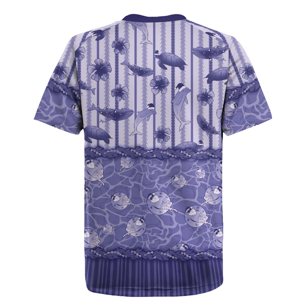 Hawaii Christmas In July Rugby Jersey Amethyst Purple Mele Kalikimaka Sea Animals DT05 - Polynesian Pride