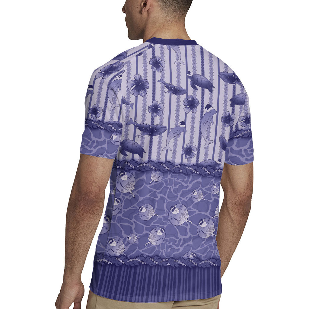 Hawaii Christmas In July Rugby Jersey Amethyst Purple Mele Kalikimaka Sea Animals DT05 - Polynesian Pride