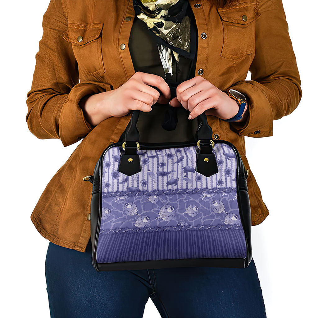 Hawaii Christmas In July Shoulder Handbag Amethyst Purple Mele Kalikimaka Sea Animals DT05 - Polynesian Pride