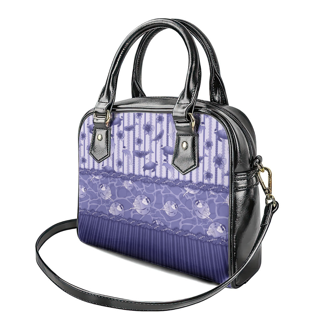 Hawaii Christmas In July Shoulder Handbag Amethyst Purple Mele Kalikimaka Sea Animals DT05 - Polynesian Pride