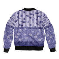 Hawaii Christmas In July Sleeve Zip Bomber Jacket Amethyst Purple Mele Kalikimaka Sea Animals DT05 - Polynesian Pride