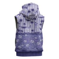 Hawaii Christmas In July Sleeveless Hoodie Amethyst Purple Mele Kalikimaka Sea Animals