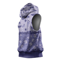 Hawaii Christmas In July Sleeveless Hoodie Amethyst Purple Mele Kalikimaka Sea Animals