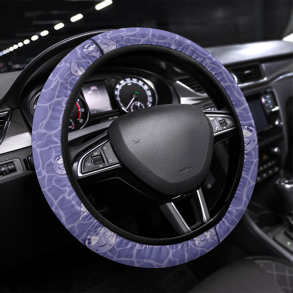 Hawaii Christmas In July Steering Wheel Cover Amethyst Purple Mele Kalikimaka Sea Animals
