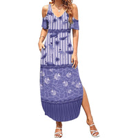 Hawaii Christmas In July Summer Maxi Dress Amethyst Purple Mele Kalikimaka Sea Animals