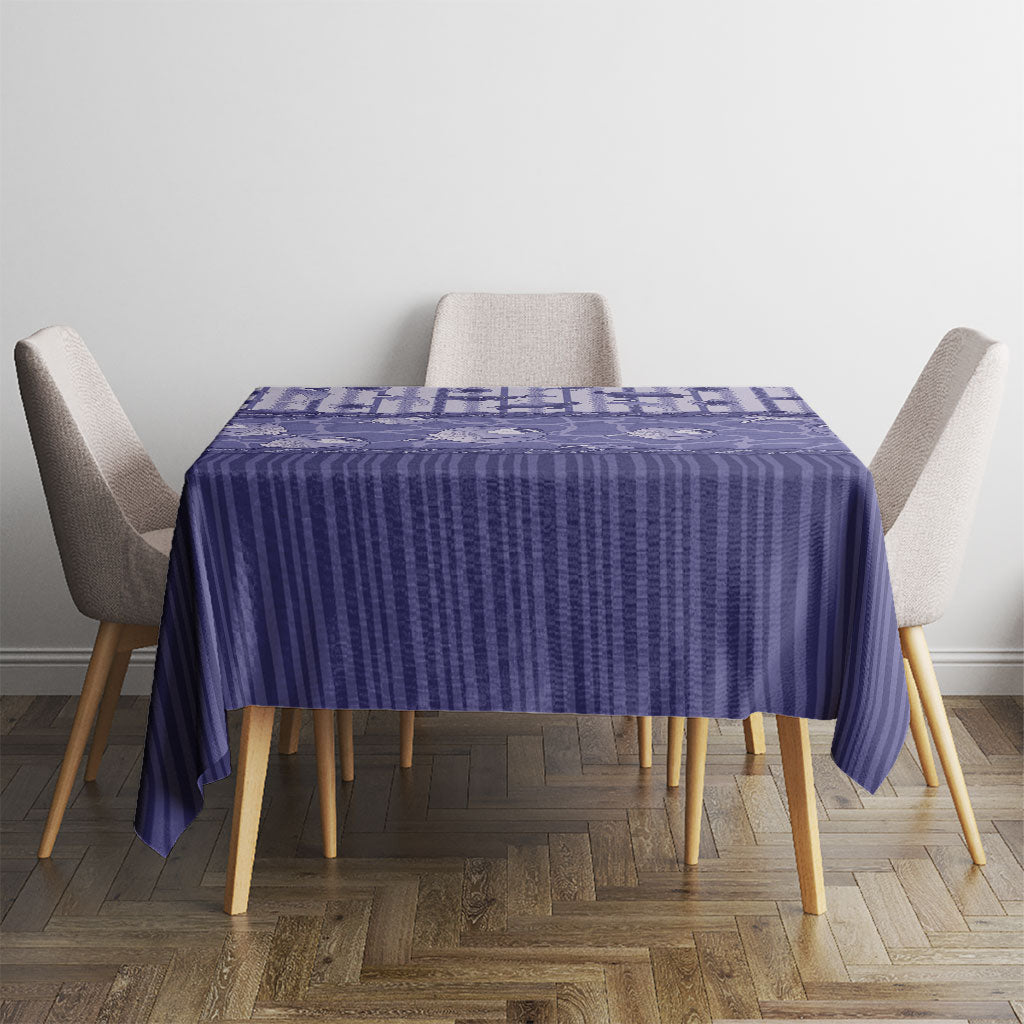 Hawaii Christmas In July Tablecloth Amethyst Purple Mele Kalikimaka Sea Animals