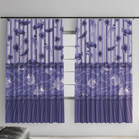 Hawaii Christmas In July Window Curtain Amethyst Purple Mele Kalikimaka Sea Animals DT05 With Hooks Purple - Polynesian Pride