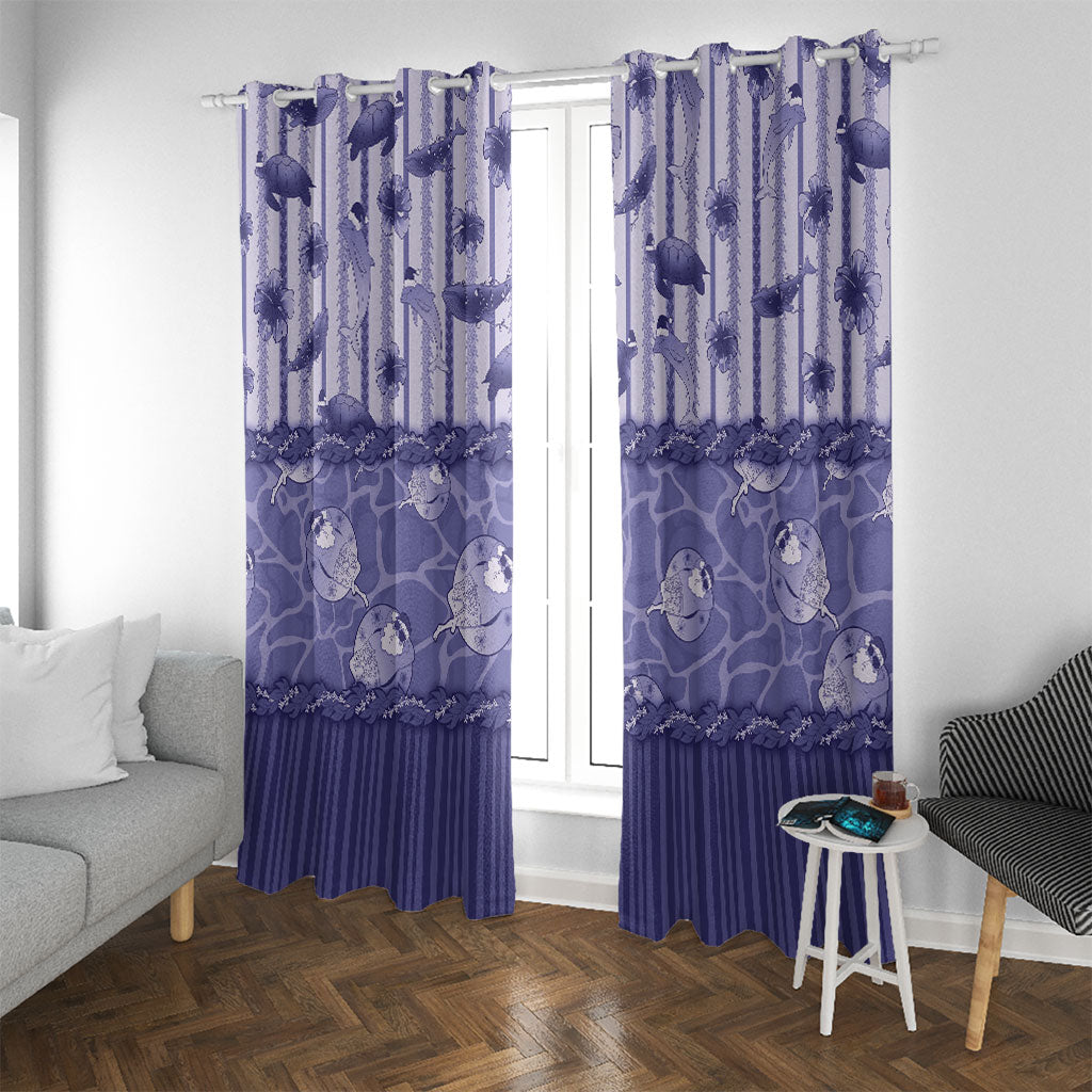 Hawaii Christmas In July Window Curtain Amethyst Purple Mele Kalikimaka Sea Animals DT05 With Grommets Purple - Polynesian Pride