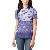 Hawaii Christmas In July Women Polo Shirt Amethyst Purple Mele Kalikimaka Sea Animals