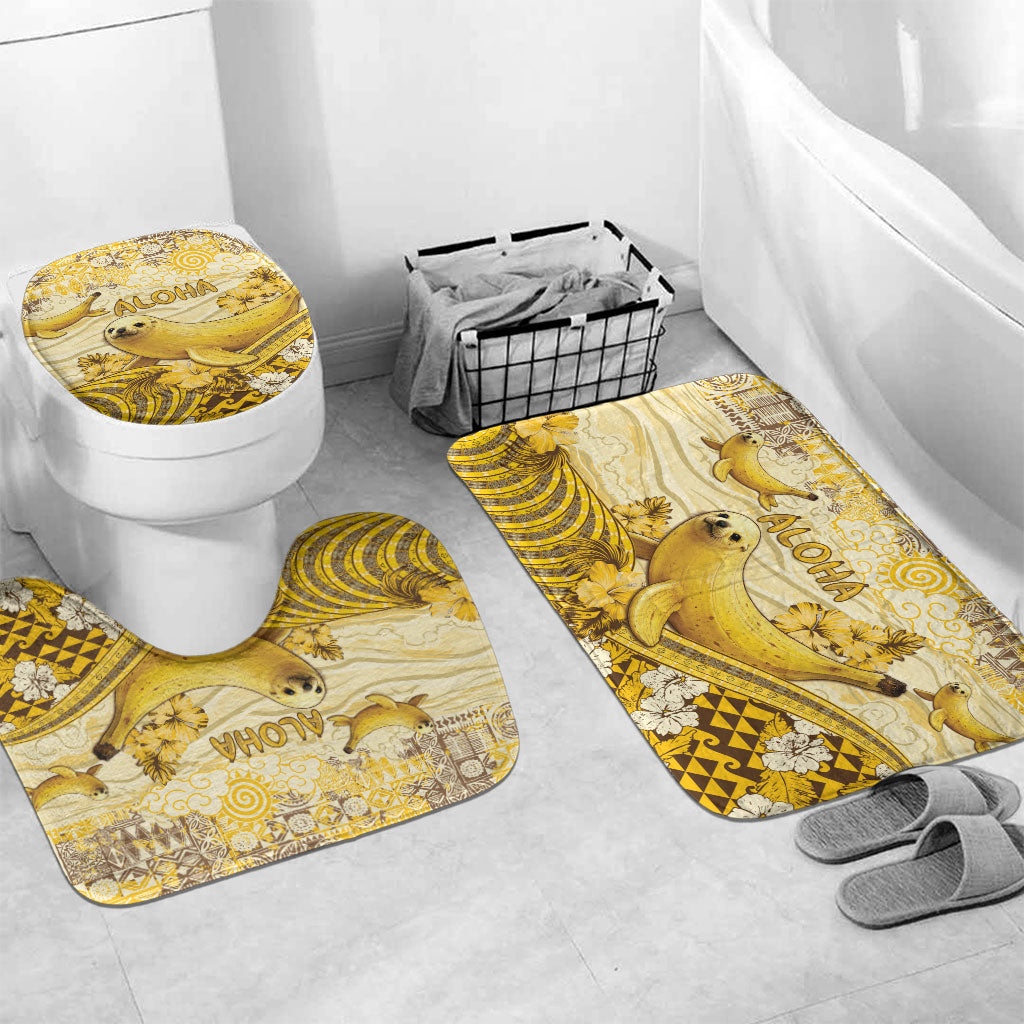 Hawaii Banana Seal Bathroom Set Ilio Holo I Ka Uaua Aloha DT05 Mat Set Only (3 pcs) One Size Yellow - Polynesian Pride