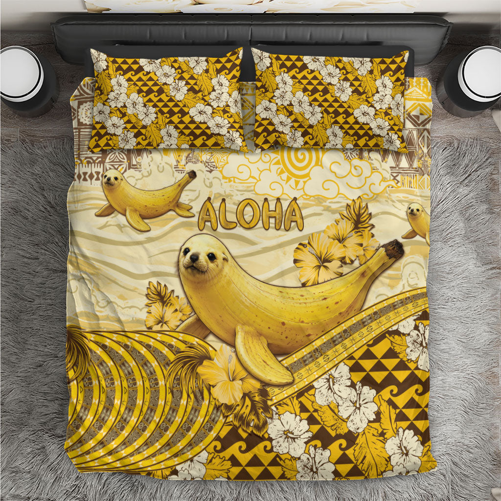 Hawaii Banana Seal Bedding Set Ilio Holo I Ka Uaua Aloha DT05 Yellow - Polynesian Pride