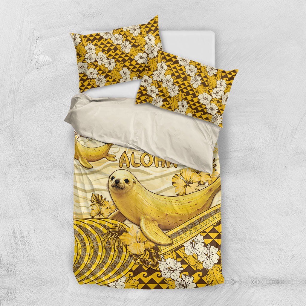 Hawaii Banana Seal Bedding Set Ilio Holo I Ka Uaua Aloha DT05 US Twin 172cm x 218cm Yellow - Polynesian Pride