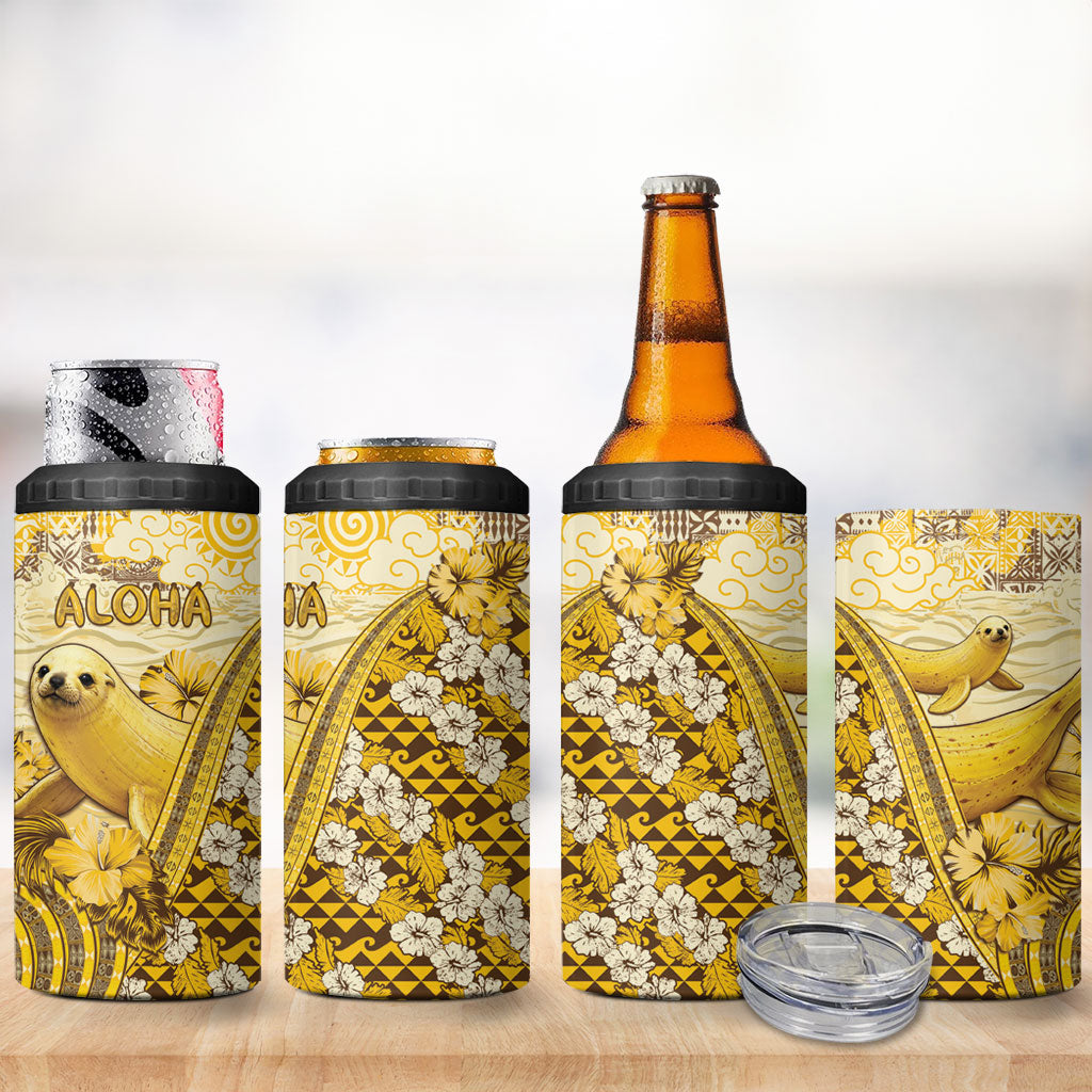 Hawaii Banana Seal 4 in 1 Can Cooler Tumbler Ilio Holo I Ka Uaua Aloha DT05 - Polynesian Pride