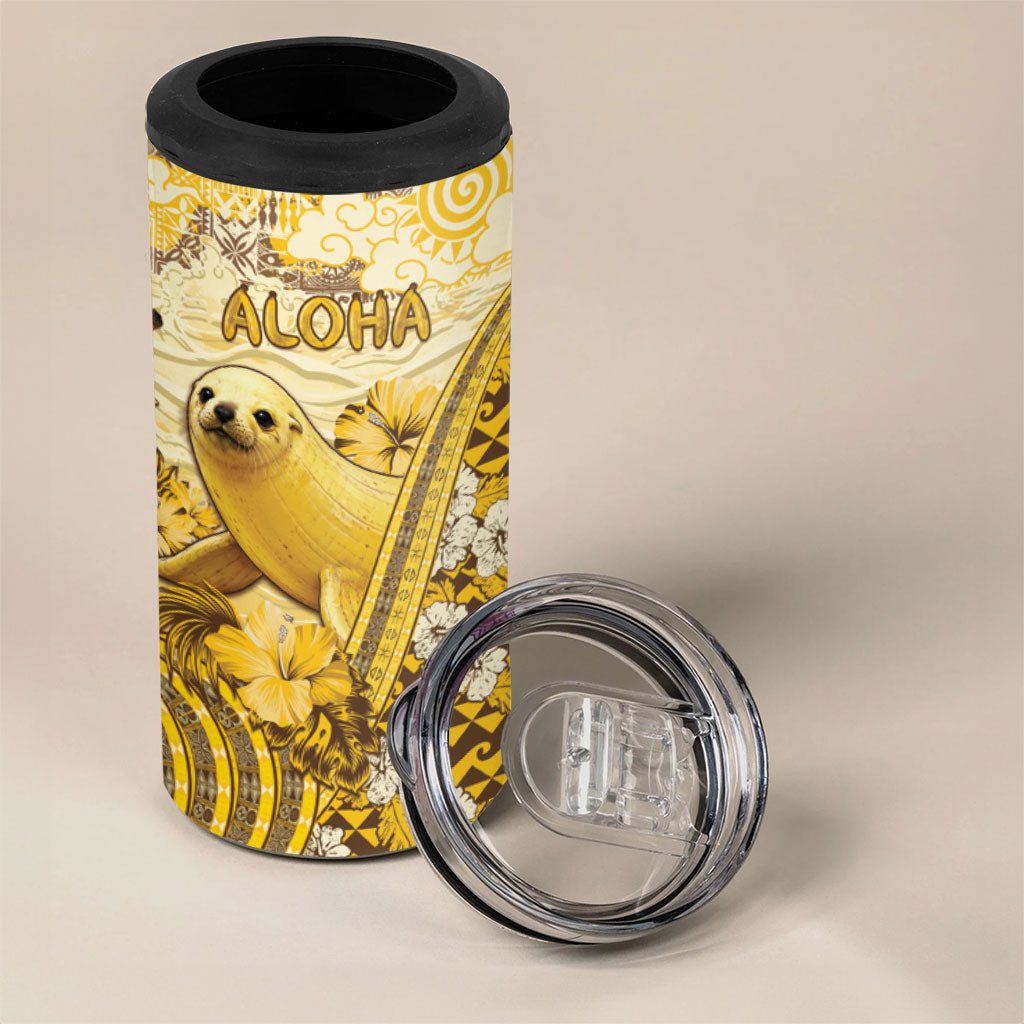 Hawaii Banana Seal 4 in 1 Can Cooler Tumbler Ilio Holo I Ka Uaua Aloha DT05 - Polynesian Pride