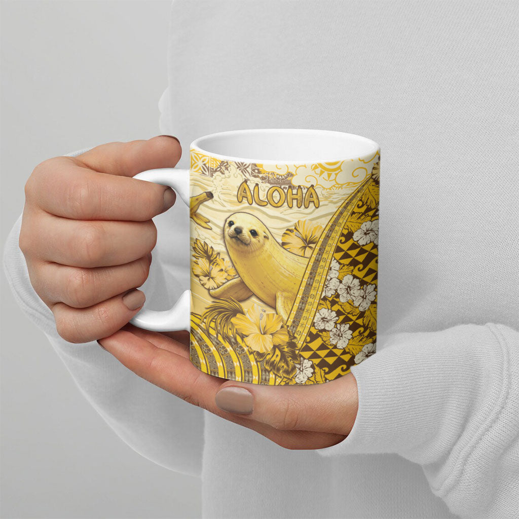 Hawaii Banana Seal Ceramic Mug Ilio Holo I Ka Uaua Aloha DT05 - Polynesian Pride