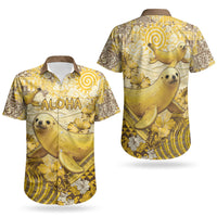 Hawaii Banana Seal Couples Matching Short Sleeve Bodycon Dress and Hawaiian Shirt Ilio Holo I Ka Uaua Aloha DT05 - Polynesian Pride