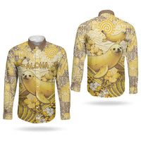 Hawaii Banana Seal Couples Matching Summer Maxi Dress and Long Sleeve Button Shirt Ilio Holo I Ka Uaua Aloha DT05 - Polynesian Pride