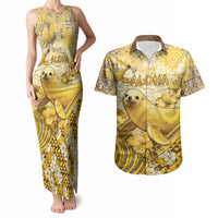 Hawaii Banana Seal Couples Matching Tank Maxi Dress and Hawaiian Shirt Ilio Holo I Ka Uaua Aloha DT05 Yellow - Polynesian Pride