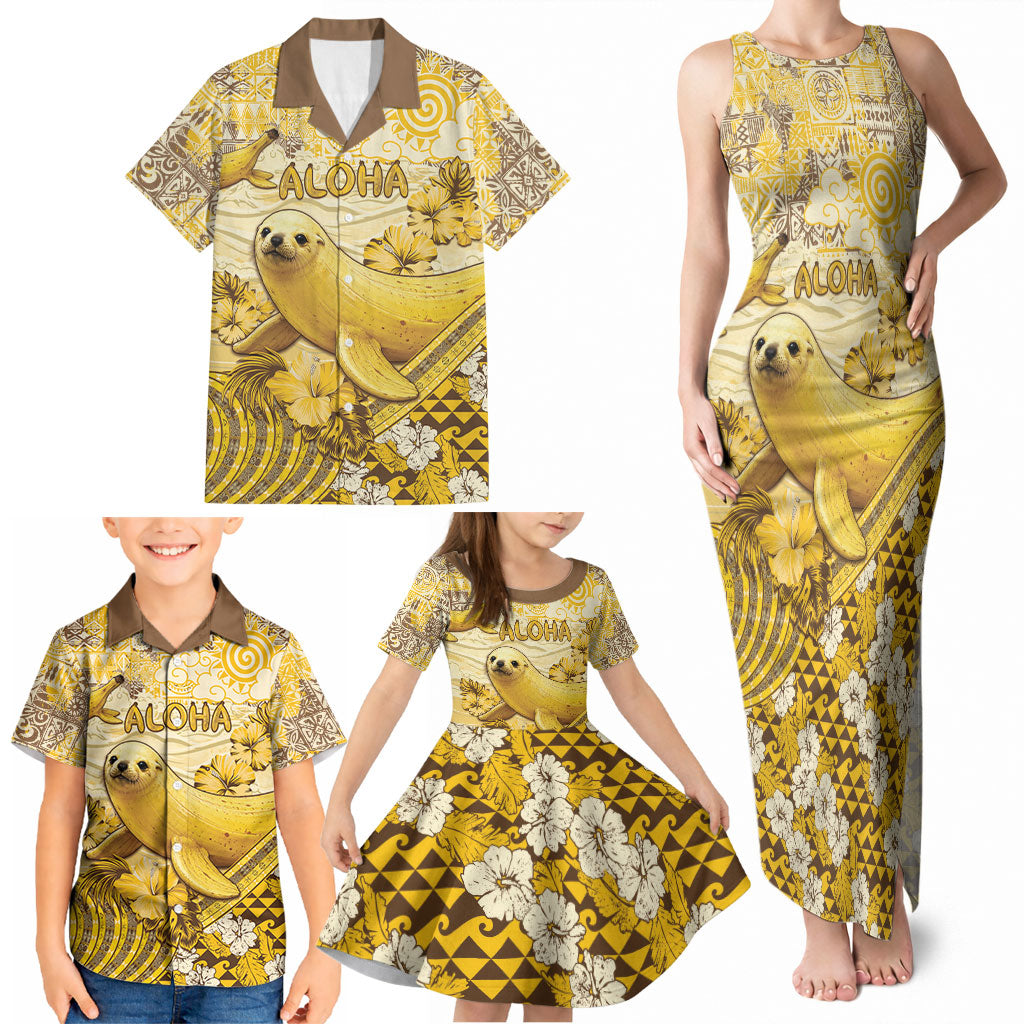 Hawaii Banana Seal Family Matching Tank Maxi Dress and Hawaiian Shirt Ilio Holo I Ka Uaua Aloha DT05 - Polynesian Pride