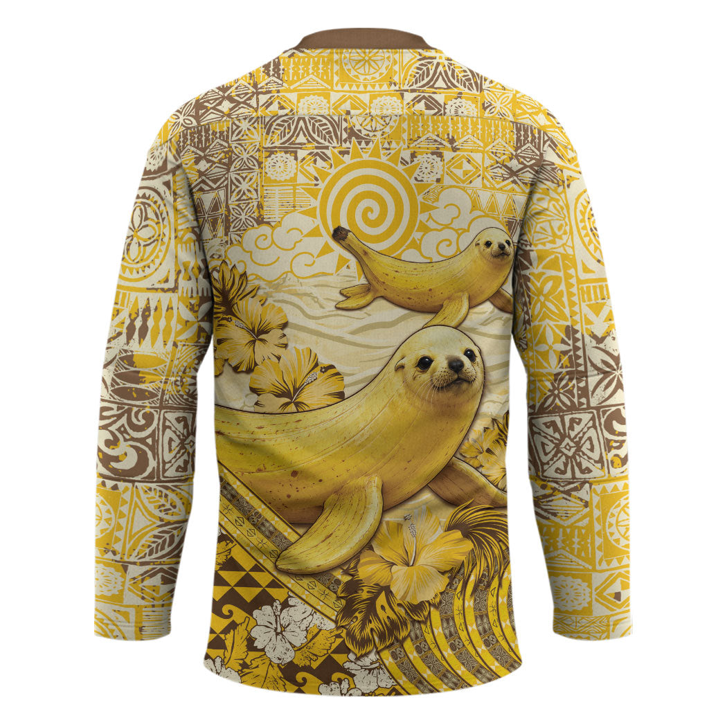 Hawaii Banana Seal Hockey Jersey Ilio Holo I Ka Uaua Aloha DT05 - Polynesian Pride