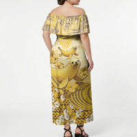 Hawaii Banana Seal Off Shoulder Maxi Dress Ilio Holo I Ka Uaua Aloha DT05 - Polynesian Pride