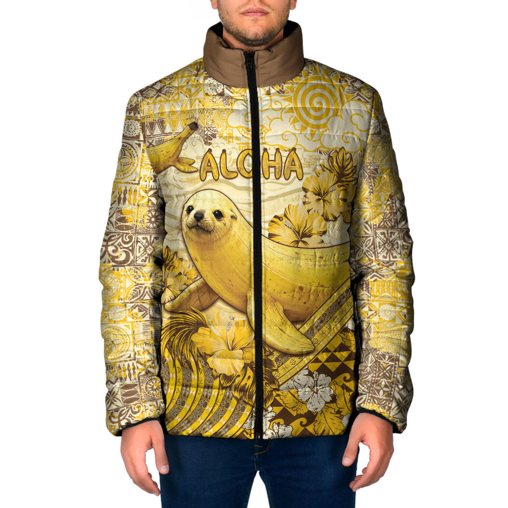 Hawaii Banana Seal Padded Jacket Ilio Holo I Ka Uaua Aloha DT05 Men Yellow - Polynesian Pride