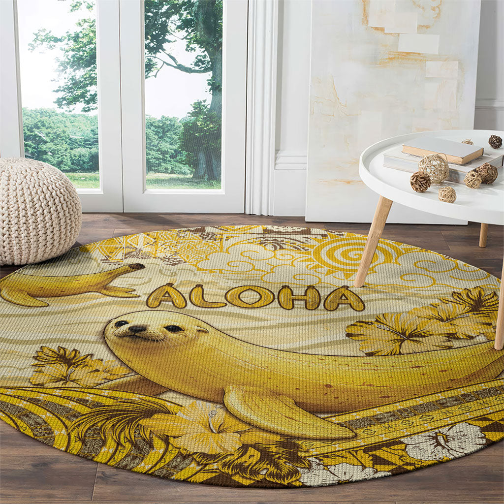 Hawaii Banana Seal Round Carpet Ilio Holo I Ka Uaua Aloha DT05 - Polynesian Pride