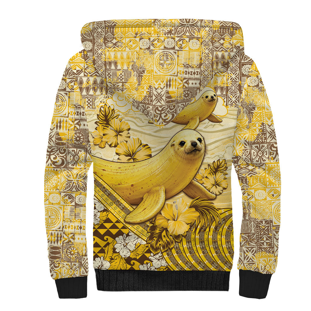 Hawaii Banana Seal Sherpa Hoodie Ilio Holo I Ka Uaua Aloha DT05 - Polynesian Pride