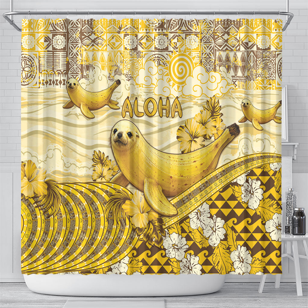 Hawaii Banana Seal Shower Curtain Ilio Holo I Ka Uaua Aloha DT05 - Polynesian Pride