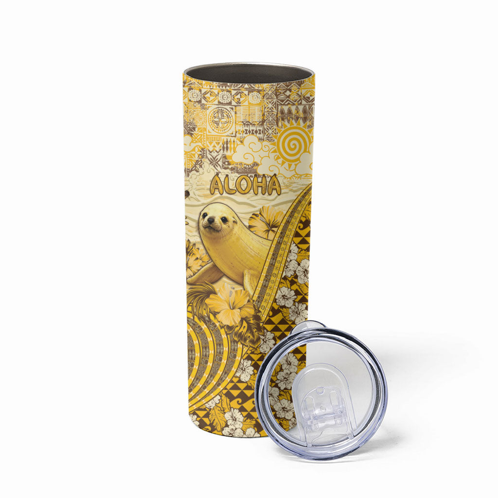 Hawaii Banana Seal Skinny Tumbler Ilio Holo I Ka Uaua Aloha DT05 - Polynesian Pride