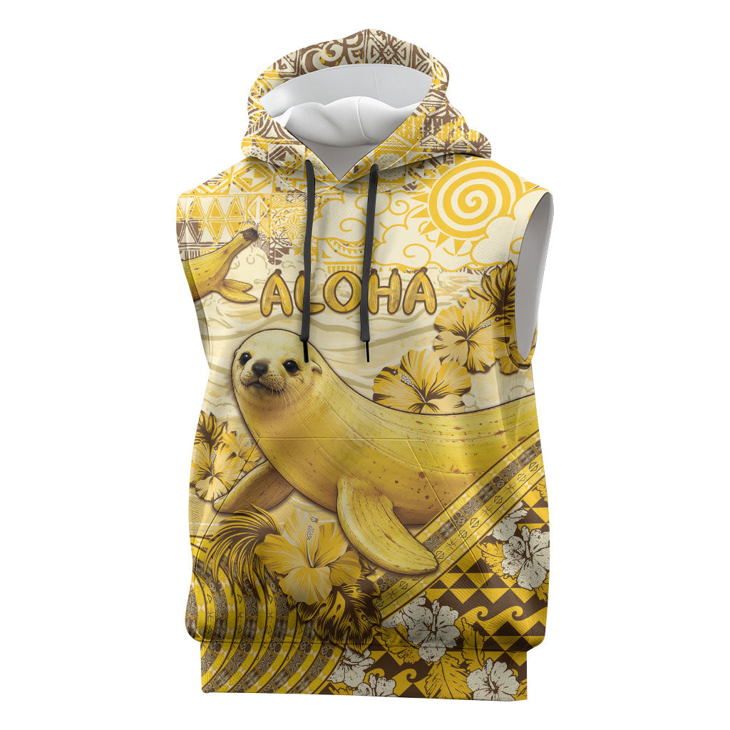 Hawaii Banana Seal Sleeveless Hoodie Ilio Holo I Ka Uaua Aloha DT05 Yellow - Polynesian Pride