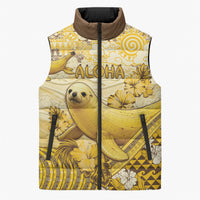 Hawaii Banana Seal Sleeveless Puffer Jacket Ilio Holo I Ka Uaua Aloha DT05 Unisex Yellow - Polynesian Pride