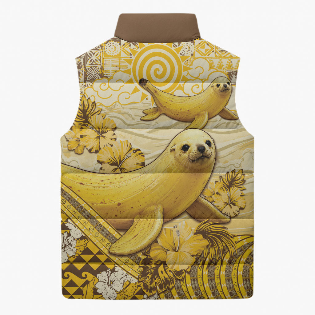 Hawaii Banana Seal Sleeveless Puffer Jacket Ilio Holo I Ka Uaua Aloha DT05 - Polynesian Pride