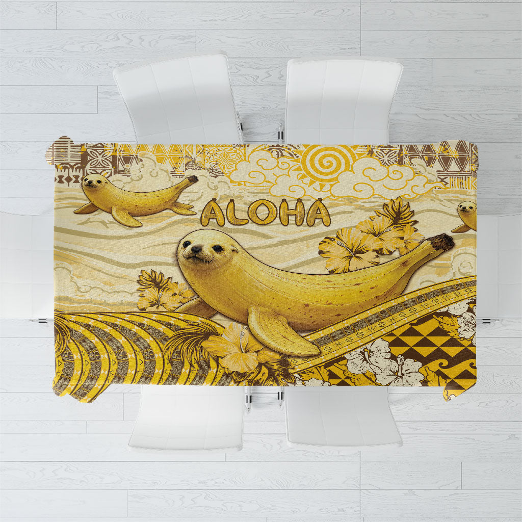 Hawaii Banana Seal Tablecloth Ilio Holo I Ka Uaua Aloha DT05 Yellow - Polynesian Pride