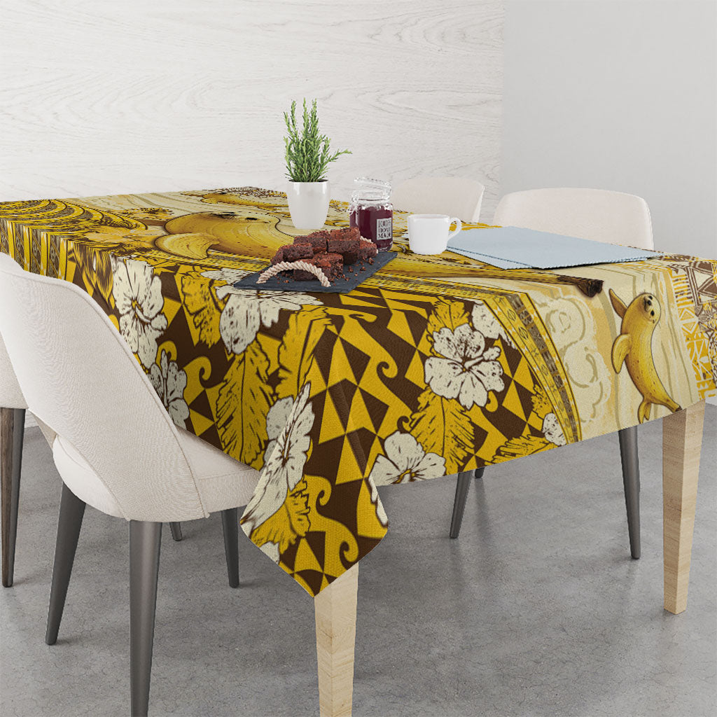 Hawaii Banana Seal Tablecloth Ilio Holo I Ka Uaua Aloha DT05 - Polynesian Pride