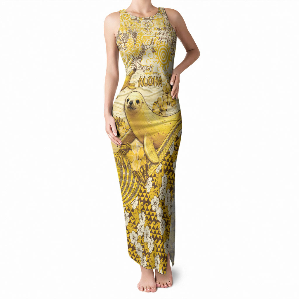 Hawaii Banana Seal Tank Maxi Dress Ilio Holo I Ka Uaua Aloha DT05 Women Yellow - Polynesian Pride