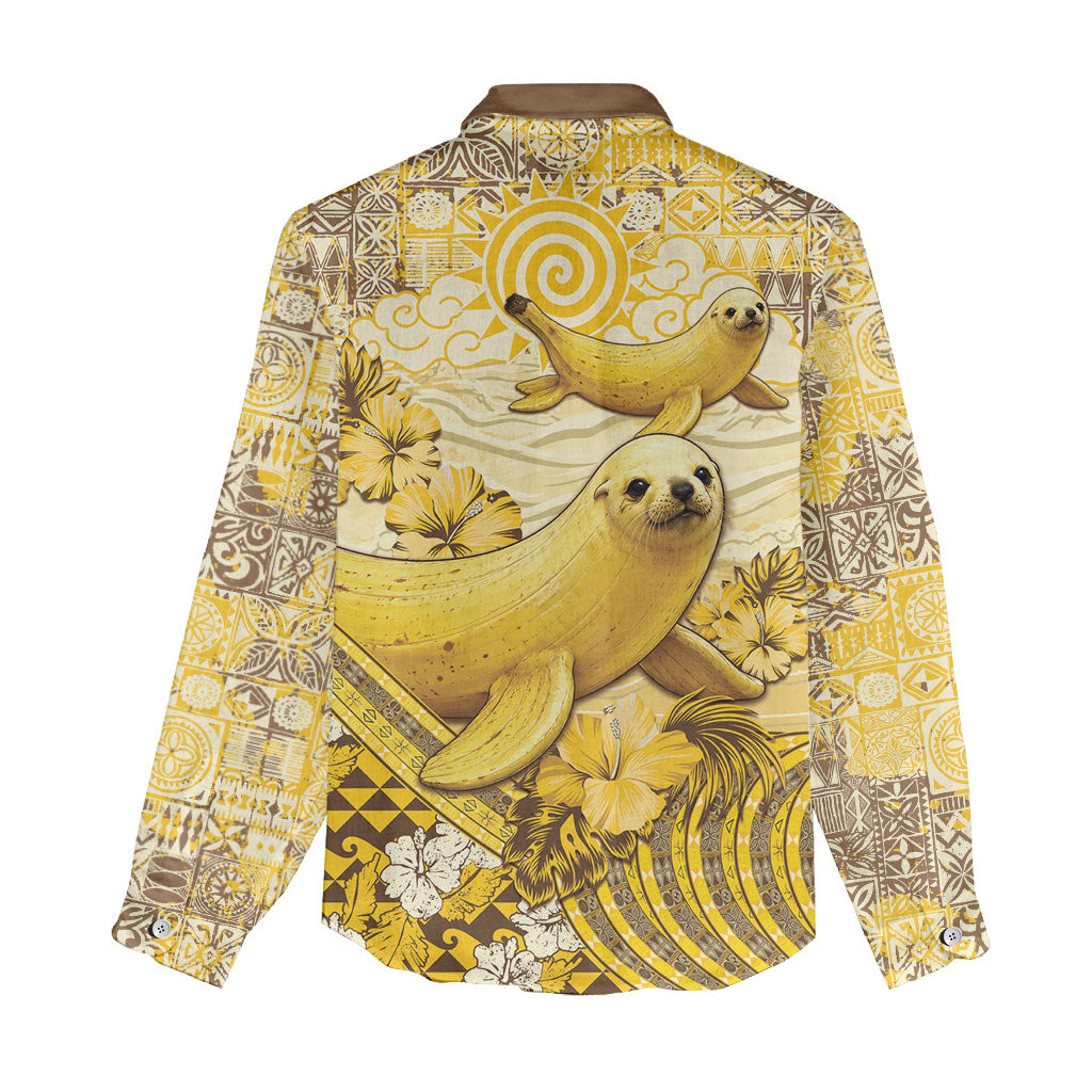 Hawaii Banana Seal Women Casual Shirt Ilio Holo I Ka Uaua Aloha DT05 - Polynesian Pride